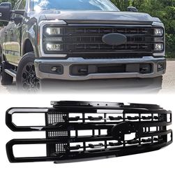 Duolctrams Front Grille for 2023-2025 Ford F250 F350 F450 Super Duty Gloss Black