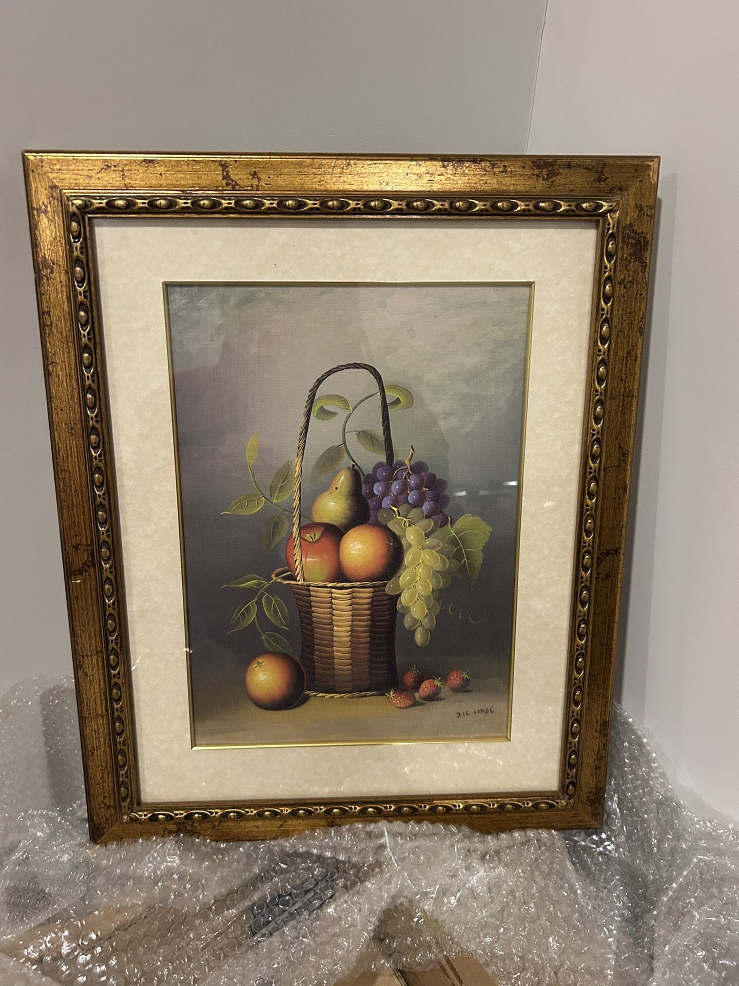 Basket of Fruit Still-Life With Frame