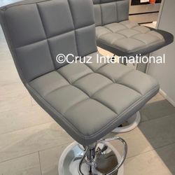 New 2 Gray Bar Stools 