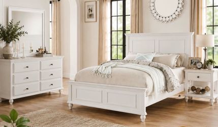 White Wood Bedroom Furniture Set