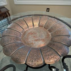 Amazing Antique Copper Tray From Persia