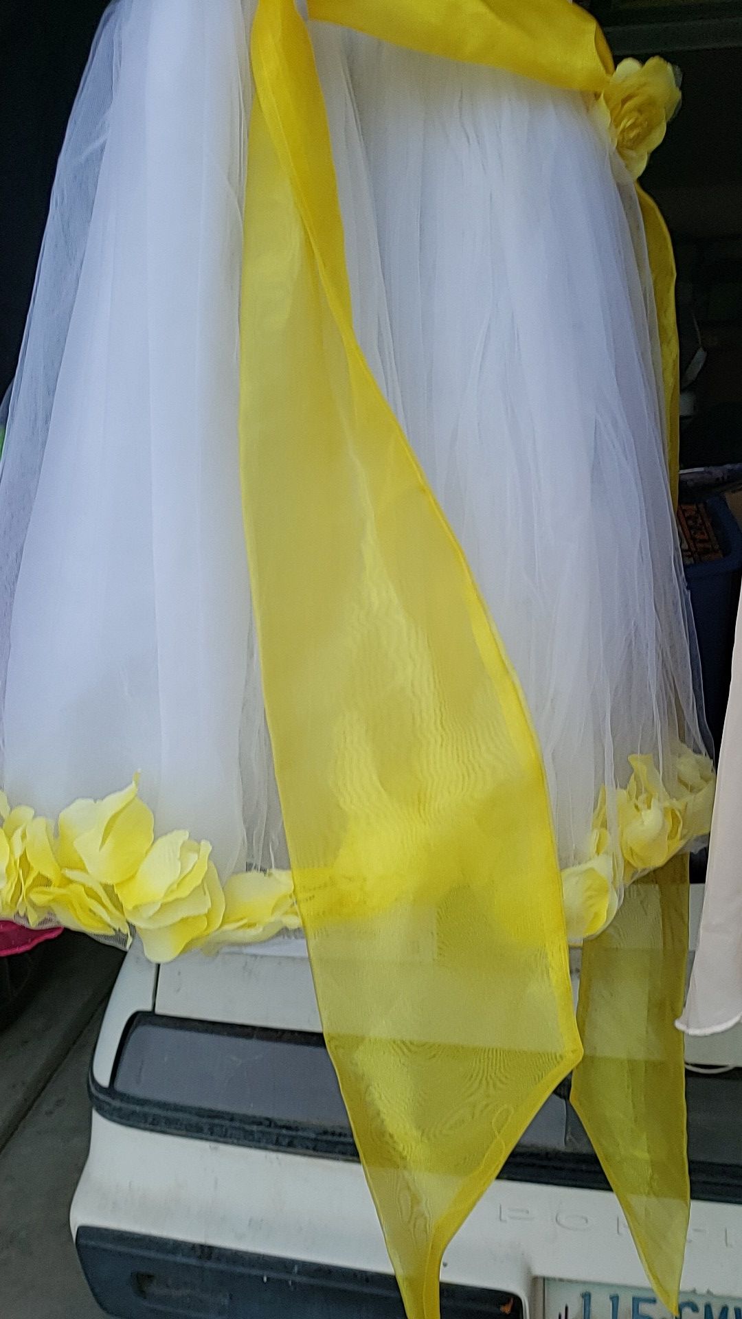 Yellow flower girl dress