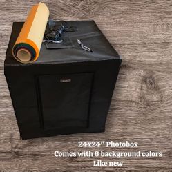 24×24" Photo Light Box w/ 6 Background Colors – Like New! $70