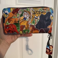 New Custom Disney Tarzan Double Zipper Clutch 