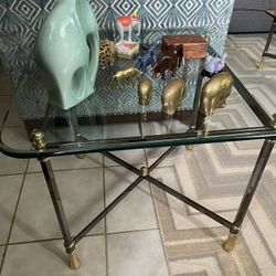 2 Glass Top Tables and 1 Chair