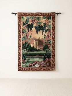 Vineyard Scene Woven Wall Tapestry