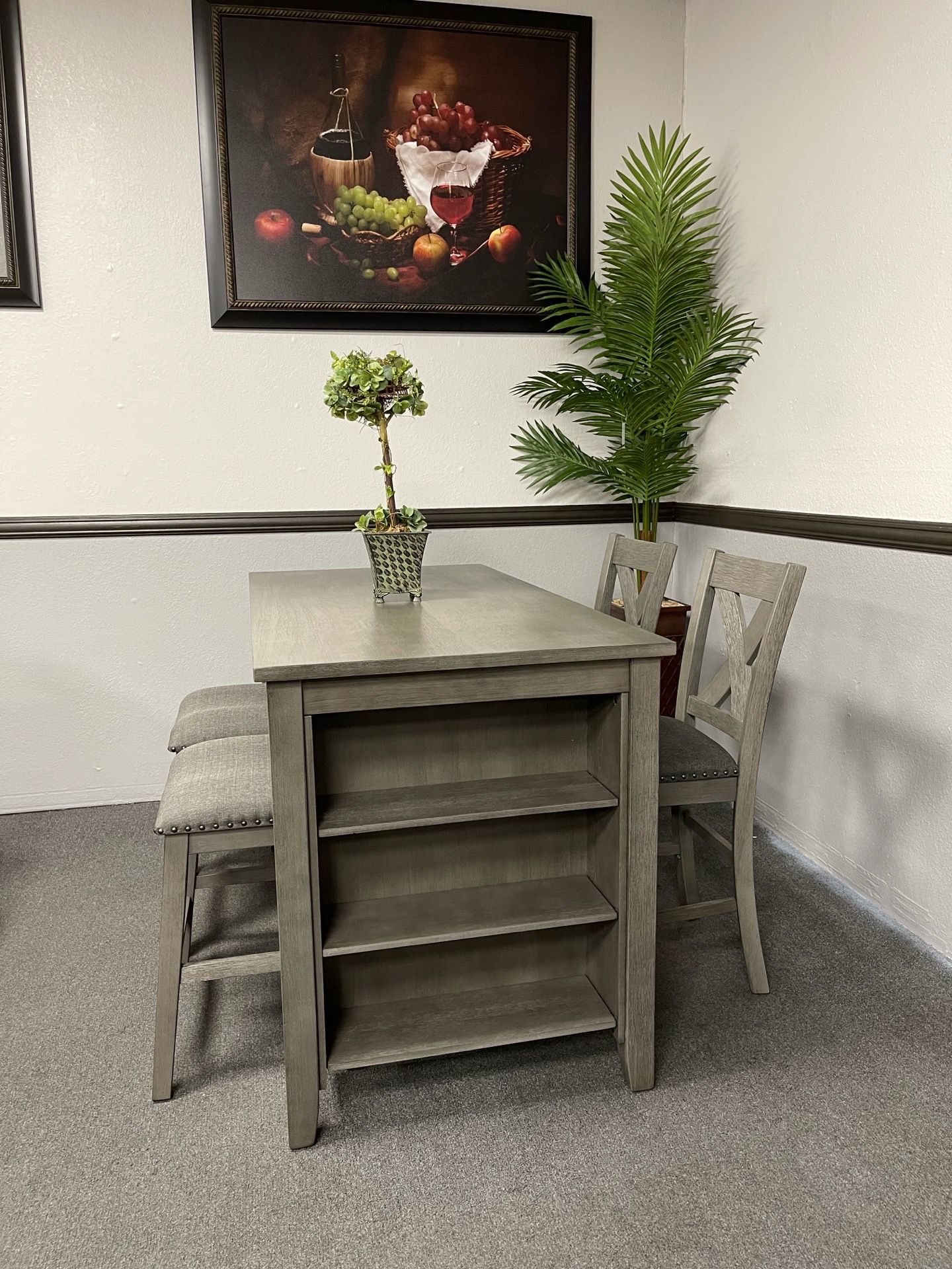 5PC Gray Dining Table Set