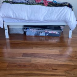 White Metal Bed Frame - Queen