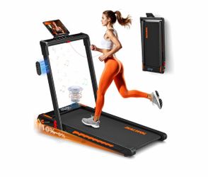 Treadmill with Speaker, 6-in-1 7.5MPH Foldable Treadmill for Home