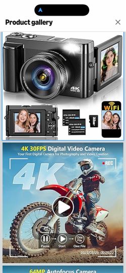 4K Digital Camera for Photography Autofocus, Upgraded 64MP WiFi Vlogging Camera for YouTube with 3" 180° Flip Screen, 16X Zoom, Compact Travel Cameras