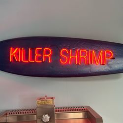 RARE Killer Shrimp Neon Surfboard Sign