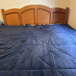 Queen Wooden Headboard + Bed Frame - $100 OBO
