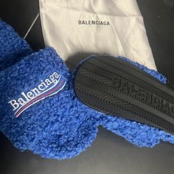 Blue Balenciaga Slides 