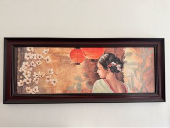 Asian art. Wall decor. Real wood. Home. Brown wood.