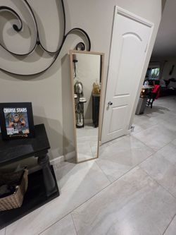 Full Length Floor Mirror Thin Wood Frame