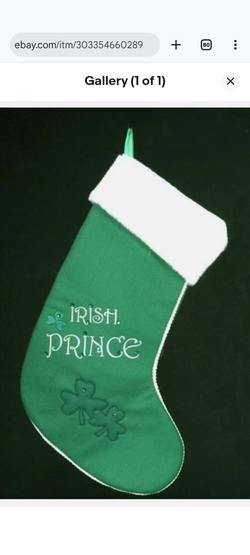 Luck of the Irish Collection Irish Prince Christmas Stocking 17"