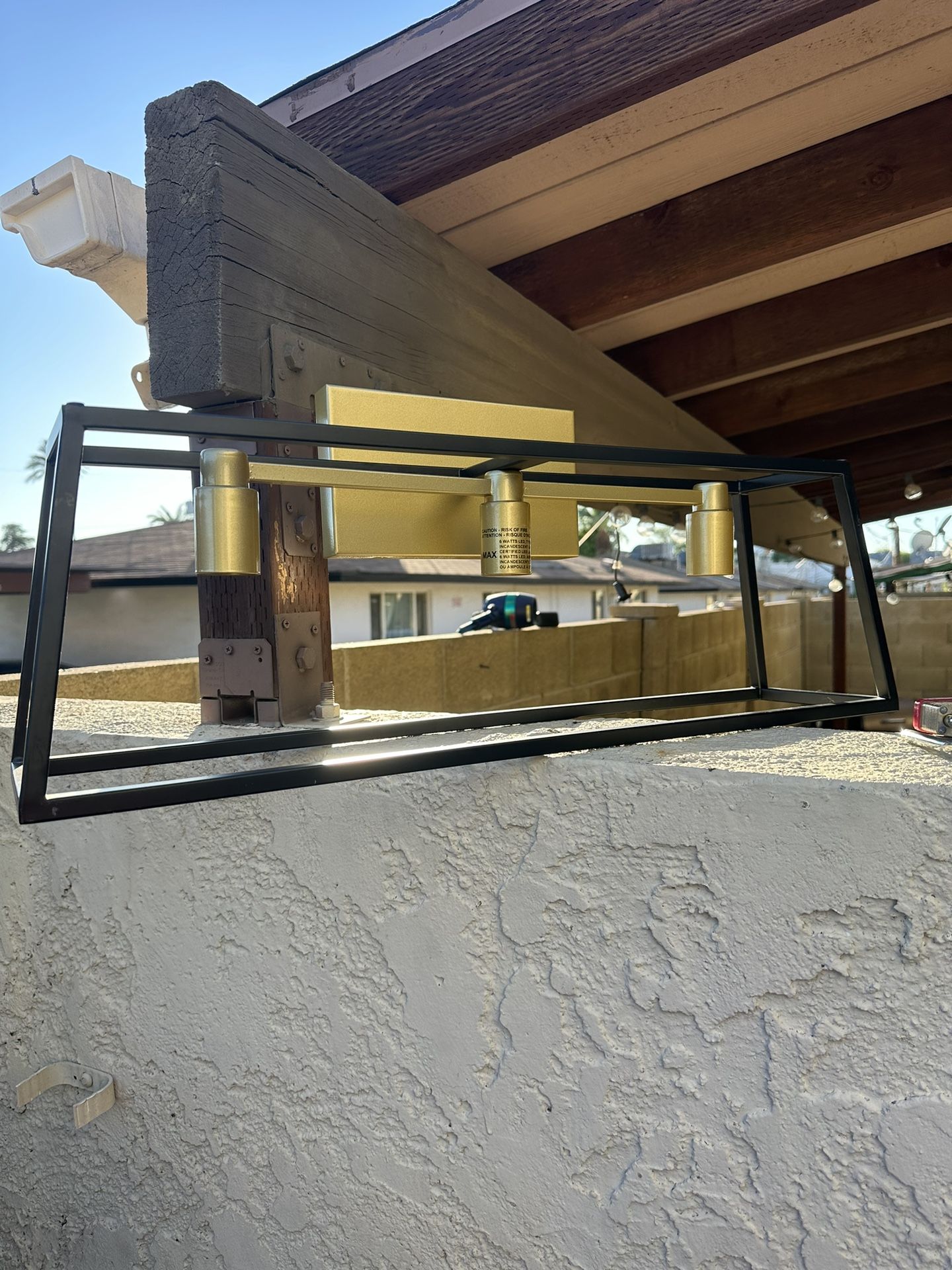 Brass Light Fixture - Bathroom Or Dining Room