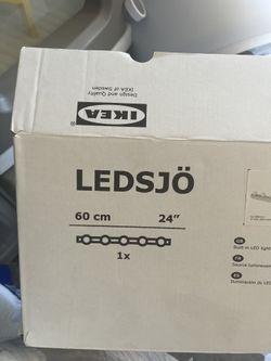 LEDSJÖ LED wall lamp, stainless steel, 24 "