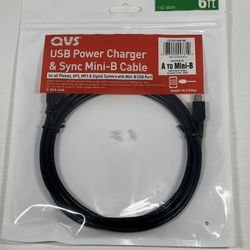 QVS USB Power Charger & Sync Mini B Cable