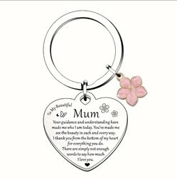 Mom, Mum, Mommy, Mamá Keychain. Llavero De Mamá. Strong Fearless Warm Loving. Thank You. Love You