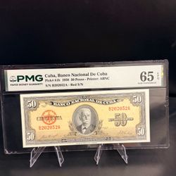 Billete de cuba 50 pesos certificado