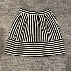 Black And White Striped Skirt