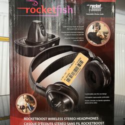 Rocketfish RF-RBWHP01 Rocketboost Wireless Stereo Headphones New 