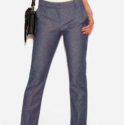 Express Columnist Barely Boot Mid Rise Pant Regular Size 4. BRAND NEW. WITH TAG. BLUE & GRAY.