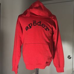 Sp5der Rhinestone Hoodie – Red (S)