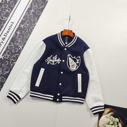 Baseball jacket, embroidered cropped baseball jacket  XL