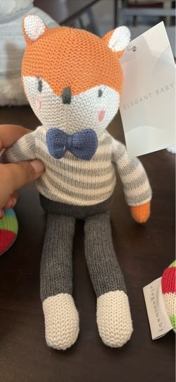 Elegant Baby Knit Fox Stuffed Animal