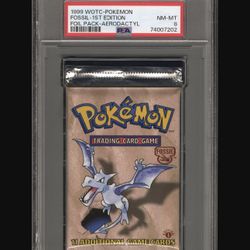1999 Pokemon Fossil 1st Edition Booster Pack Psa 8