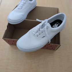 All White Vans (Leather)