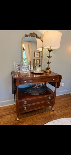 Bernhardt mahogany buffet bar cart