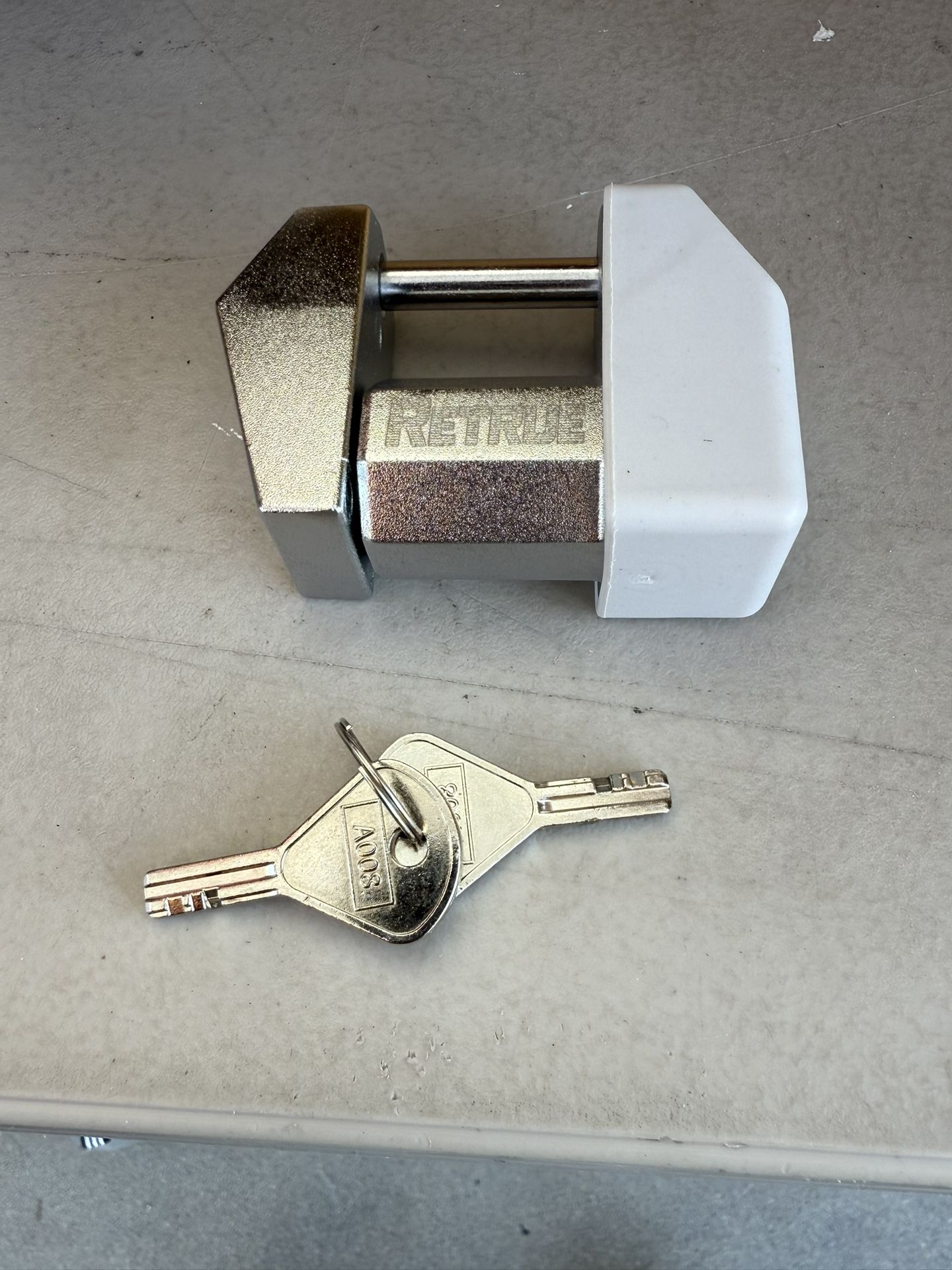 RETRUE Trailer Tongue Coupler Lock, Upgrade Trailer Cyberlock Extra Wide 1.2'' Span, Dia 1/4'', Heavy Duty Trailer Latch Lock For Wide Trailer Coupler