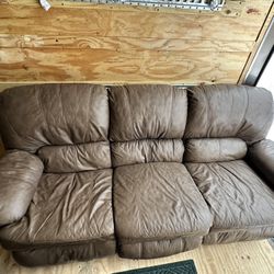 Leather Recliner Couch