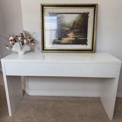 White console Table Desk Vanity 