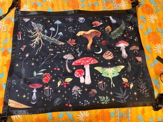 Whimsical Mushroom Print Mesh Storage Panel