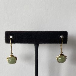 14k Jade Earring 