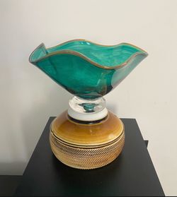 Ceramic / Glass Pedestal Sculptural Bowl