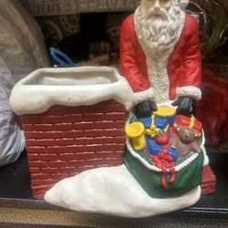 Vintage Claire  Burke Santa Chimney Bowl  Planter Ceramic 