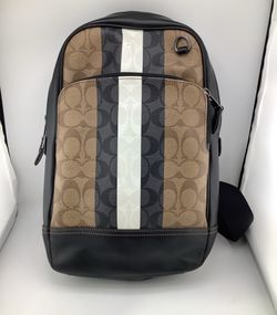 Coach Graham Pack In Blocked Signature Canvas With Varsity Stripe