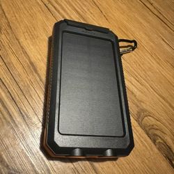 10000mah Solar Power Bank Usb-c Orange New