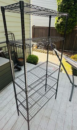 Black metal shelf 36x14x72
