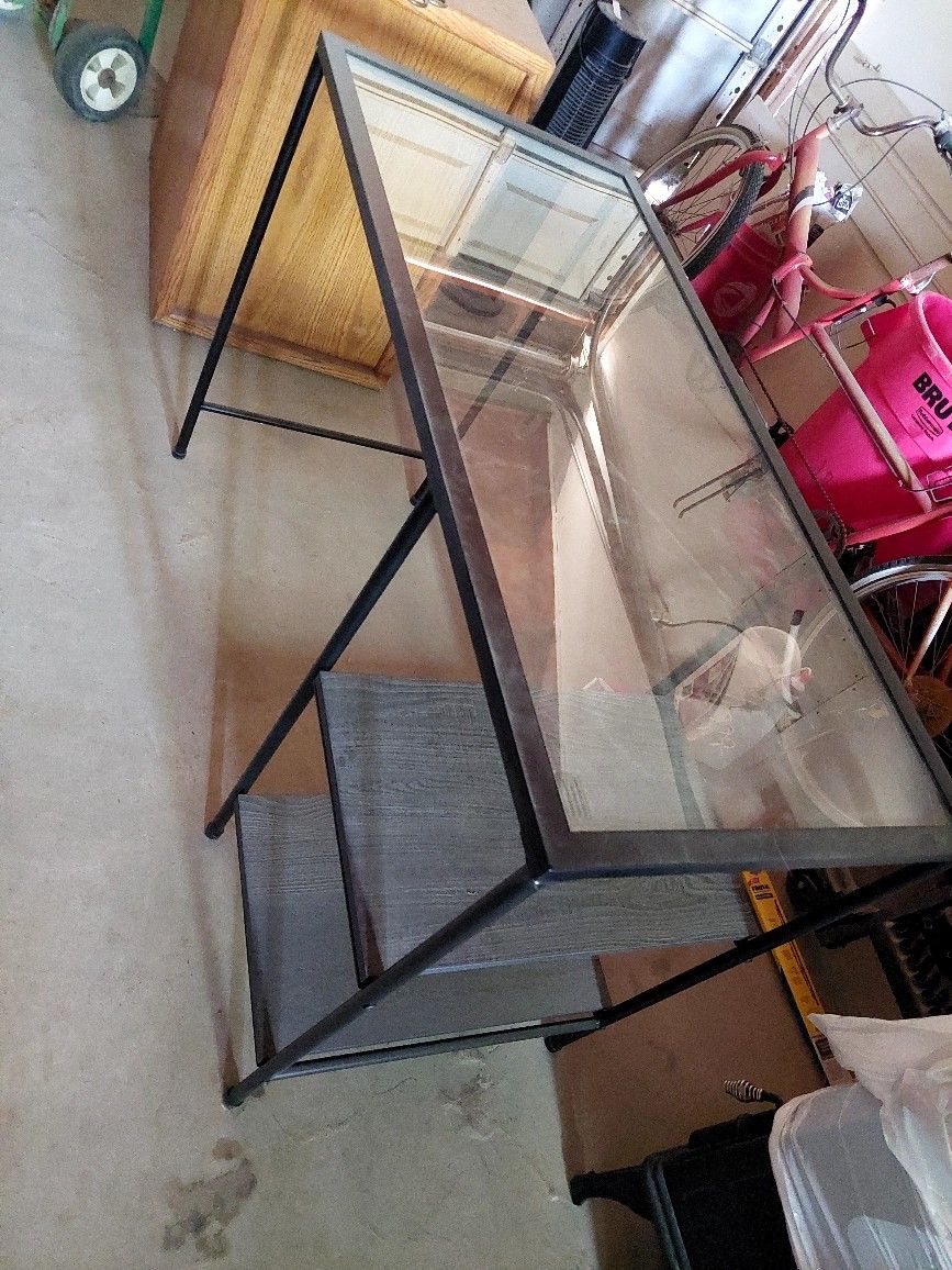 Desk Glass New From Box Assembled 