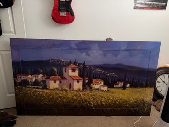 Large Tuscan Village Canvas Wall Art