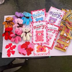 Valentines Cards With a Bear Plush