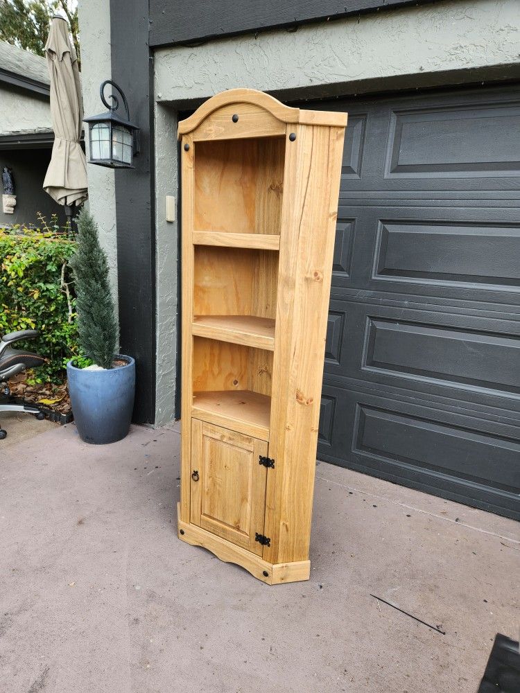 Solid Pine Corner Cabinet
74"T X 29"W X 15"D read description for details 