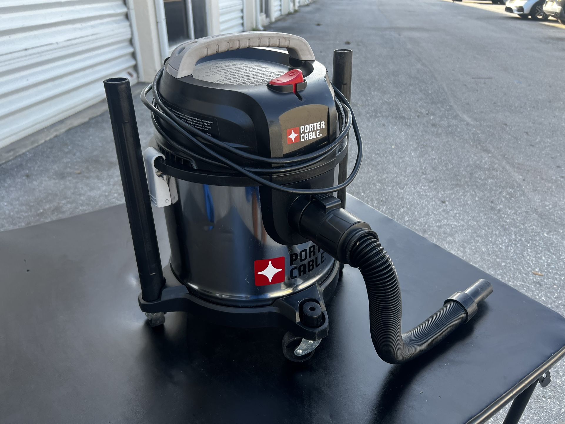 Porter-Cable Stainless Steel wet/dry vacuum, 4 Gallon, 4 Peak HP! Comes with 3 attachments. Works great!