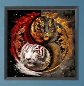 Tiger Ying Yang 5D Diamond Painting